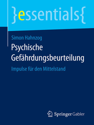 cover image of Psychische Gefährdungsbeurteilung